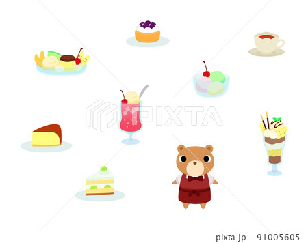 カフェメニュー8 クマの店員付 カフェメニュー8 クマの店員付 91005605