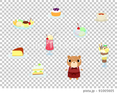 カフェメニュー8 クマの店員付 カフェメニュー8 クマの店員付 91005605