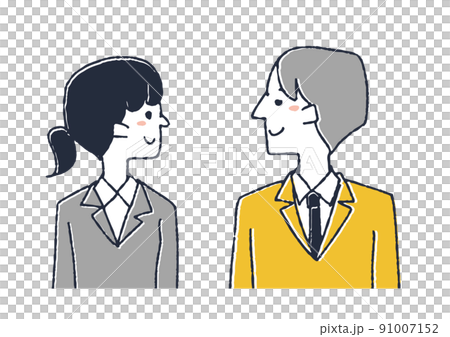 Young business woman and business man next to each other 91007152