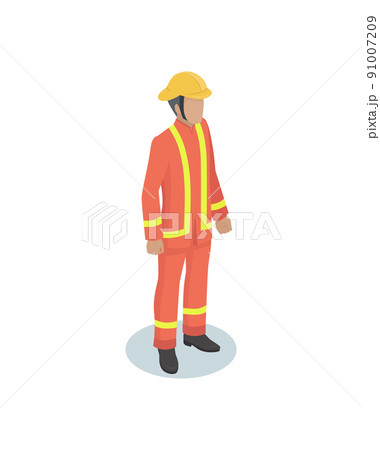 Firefighter Man in Uniform Vector Illustration Firefighter Man in Uniform Vector Illustration 91007209