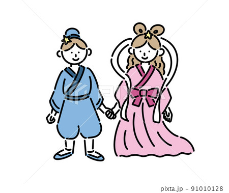 七夕の織姫と彦星 七夕の織姫と彦星 91010128