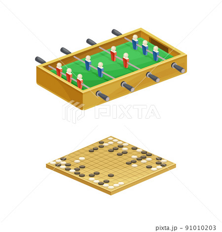 Football soccer and go strategy board games for adults and children set vector illustration Football soccer and go strategy board games for adults and children set vector illustration 91010203