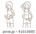 ベクター素材　ダイエット　ビフォーアフター　線 91010885