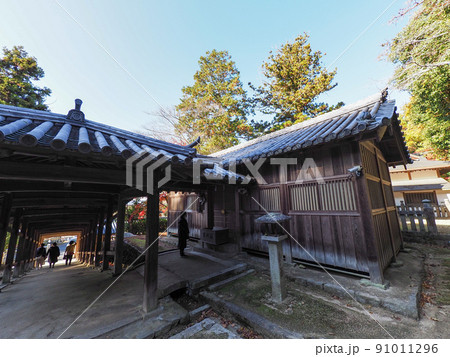 桃太郎の聖地！ 長い回廊が美しい吉備津神社 91011296