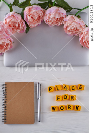 Vertical shot top view place for work concept. 91011313