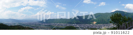 荒砥城跡の本郭から見た川中島方面／長野県【千曲市城山史跡公園】 91011622