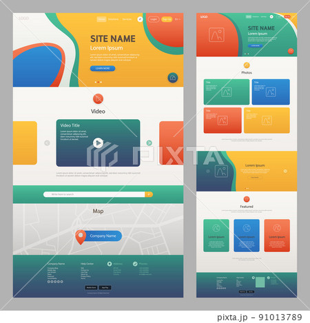 Website Template Multi-Colored 91013789