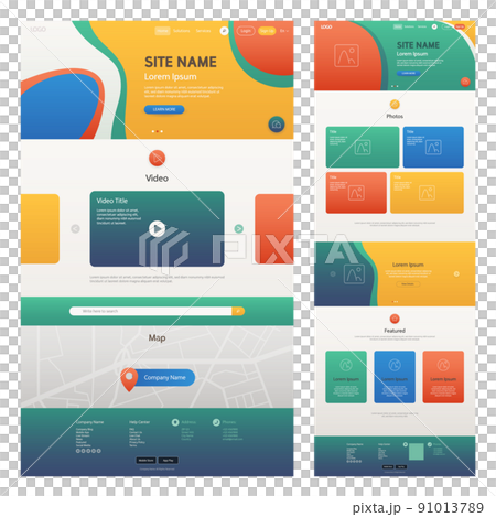 Website Template Multi-Colored 91013789
