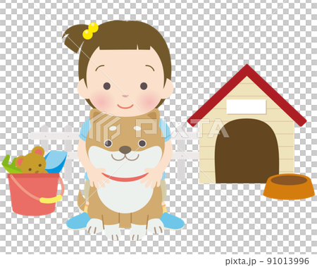 擁抱 shiba inu 的女孩 擁抱 shiba inu 的女孩 91013996