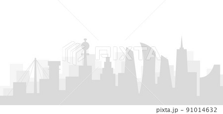 Growing metropolis. cityscape with futuristic urban architecture and cranes. Vector illustration, Growing metropolis. cityscape with futuristic urban architecture and cranes. Vector illustration, 91014632