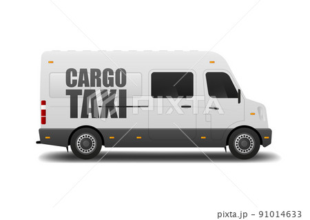 Realistic Bus mockup. Red cargo van taxi for delivery. Vector illustration. Realistic Bus mockup. Red cargo van taxi for delivery. Vector illustration. 91014633