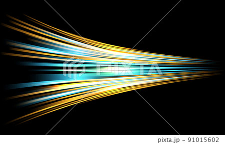 Abstract blue yellow light high speed zoom fast night background vector 91015602