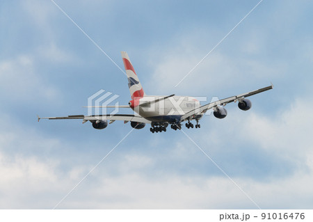 英国航空A380-800離陸上昇 91016476