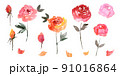 Watercolor hand painted floral set. Pink roses. High quality illustration 91016864