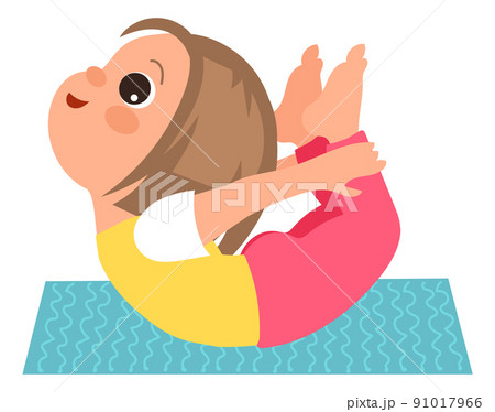Healthy kid physical activity. Girl yoga exercise 91017966