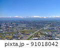 空撮・春の立山連峰と富山市 91018042