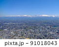 空撮・春の立山連峰と富山市 91018043