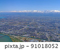 空撮・春の立山連峰と富山市 91018052