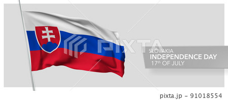 Slovakia happy independence day greeting card, banner vector illustration 91018554
