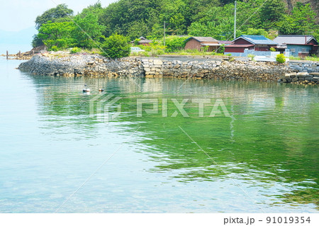 笠岡諸島最大の島・北木島 初夏の楠地区の入り江の石垣 岡山県笠岡市 笠岡諸島最大の島・北木島 初夏の楠地区の入り江の石垣 岡山県笠岡市 91019354