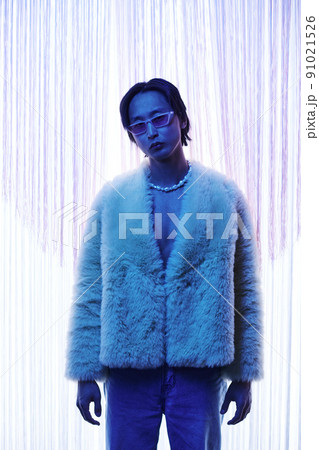 Portrait of Asian Man in Nightclub Portrait of Asian Man in Nightclub 91021526