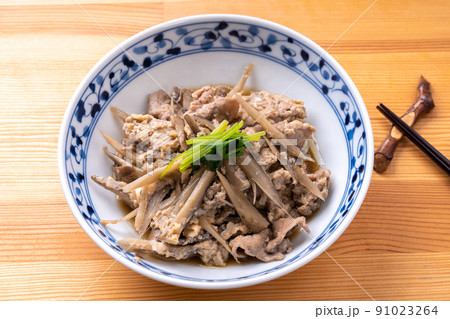 豚肉とごぼうの柳川風 91023264