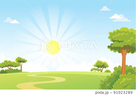 Green Landscape and the road. 91023289