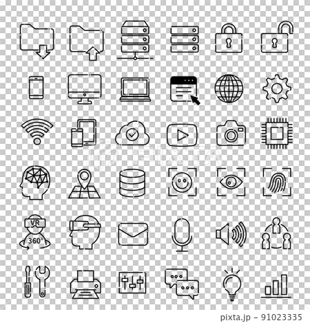 テクノロジー系(ネットワーク)ベクターイラストアイコンセット素材 テクノロジー系(ネットワーク)ベクターイラストアイコンセット素材 91023335
