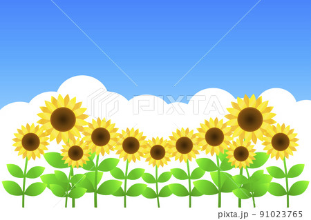 ひまわりと青空 夏のイメージイラスト のイラスト素材 ひまわりと青空 夏のイメージイラスト のイラスト素材