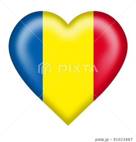 Romania flag heart button isolated on white with clipping path 3d illustration Romania flag heart button isolated on white with clipping path 3d illustration 91023887