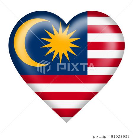 Malaysia flag heart button isolated on white with clipping path 3d illustration Malaysia flag heart button isolated on white with clipping path 3d illustration 91023935