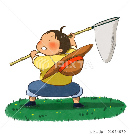 虫取り少年　背景つき 91024079