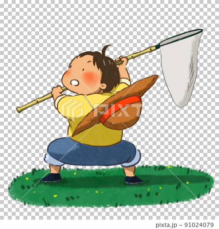 虫取り少年　背景つき 91024079