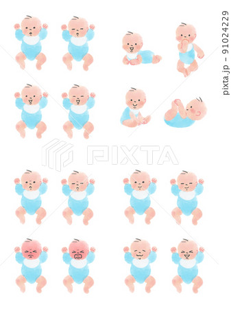 赤ちゃんの表情　喜怒哀楽 91024229