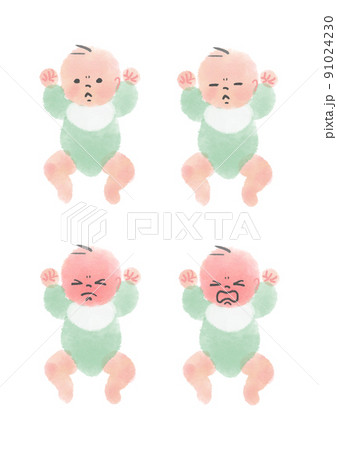 赤ちゃんの表情　不機嫌 91024230