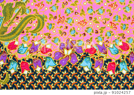 Batik sarong pattern background in Thailand, traditional batik sarong in Asian. Batik sarong pattern background in Thailand, traditional batik sarong in Asian. 91024257