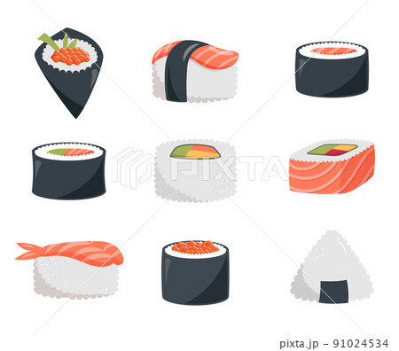 Pequeno Sushi Kawaii Com Rostos Bonitos Caracteres De Desenho Animado  Bonitos Para Logotipo, Adesivo, Pino, Emblema Ilustração do Vetor -  Ilustração de porcelana, japonês: 162865560