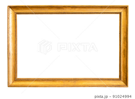blank horizontal old golden picture frame cutout 91024994