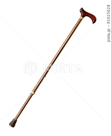 extendable walking cane with wooden handle cutout 91025628