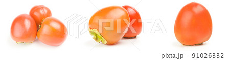 Set of persimmon close-up isolated on white background Set of persimmon close-up isolated on white background 91026332