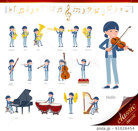 クラシック音楽演奏に関するナチュラルスタイル女性のセット 91026454