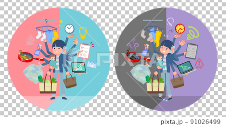 A set of natural style women who multitask in the office and private 91026499