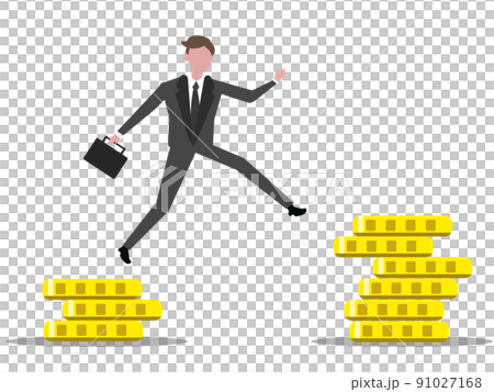 跳躍的商人金錢事業加薪加薪增長目標例證 跳躍的商人金錢事業加薪加薪增長目標例證 91027168