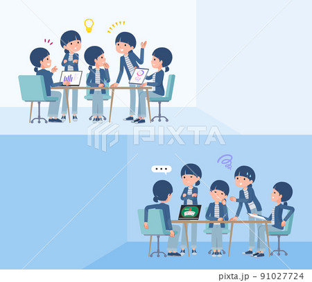 脳内会議をするナチュラルスタイル女性のセット 91027724