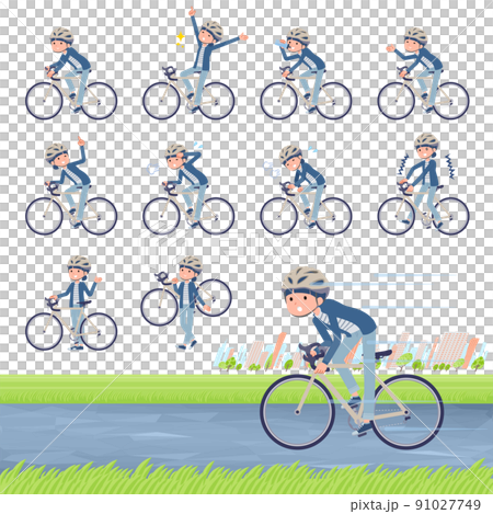 Natural style women's set on a road bike 91027749