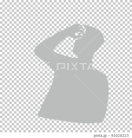 Male silhouette scratching the head pictogram gray Male silhouette scratching the head pictogram gray 91028223