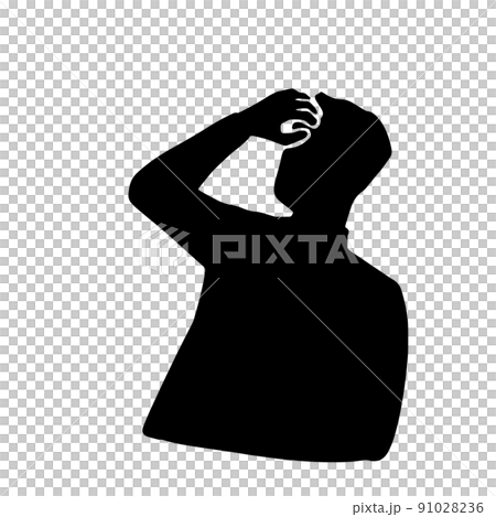 男性シルエット 頭をかくピクトグラム 黒 男性シルエット 頭をかくピクトグラム 黒 91028236