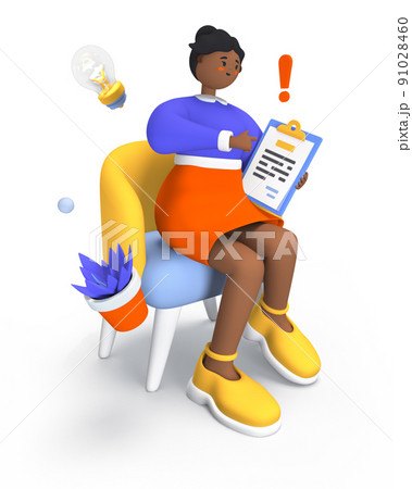 Work and planning - modern colorful 3D style illustration 91028460