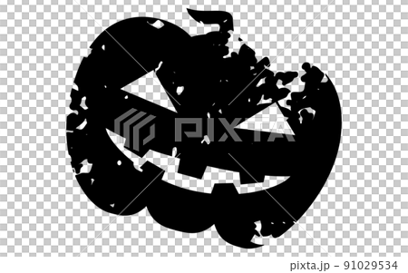 Jack-o-lantern 圖標，煙熏郵票風格 91029534