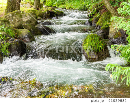 爽やかな八ヶ岳の景色 千年前に開削された村山六ヶ村堰疏水 爽やかな八ヶ岳の景色 千年前に開削された村山六ヶ村堰疏水 91029682